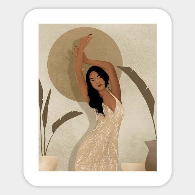 Modern Dancing Woman Sticker by budianie